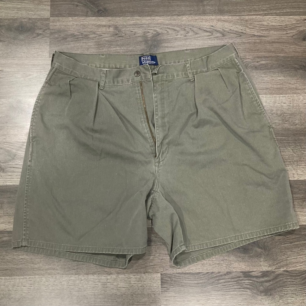 Vintage 90s Polo Ralph Lauren Olive Green Chino Shorts Mens